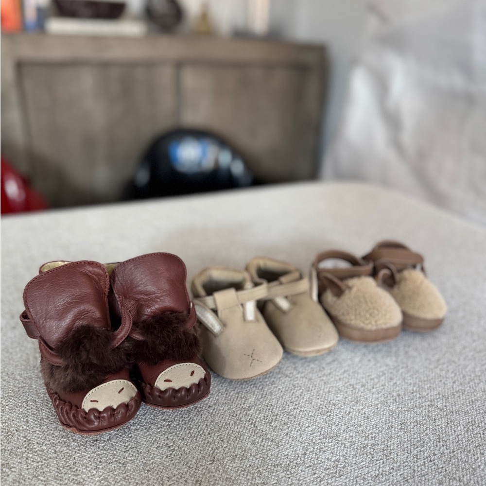 Brown and Tan Kids Donsje New Baby Shoes